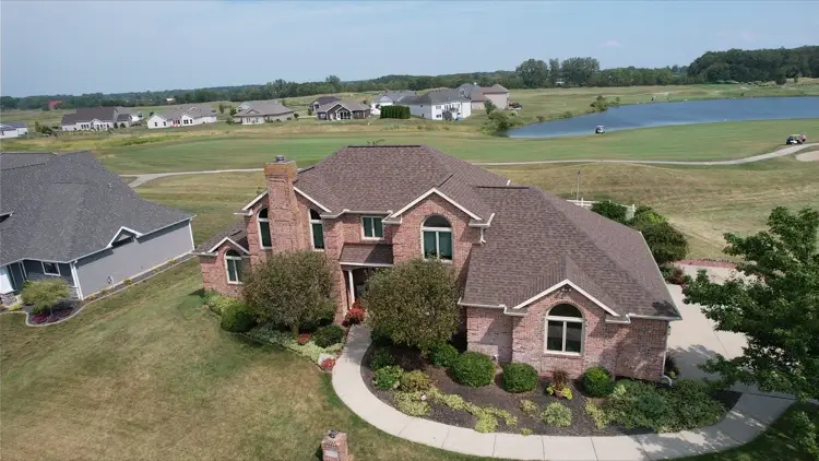 aerial view of new roof on a home