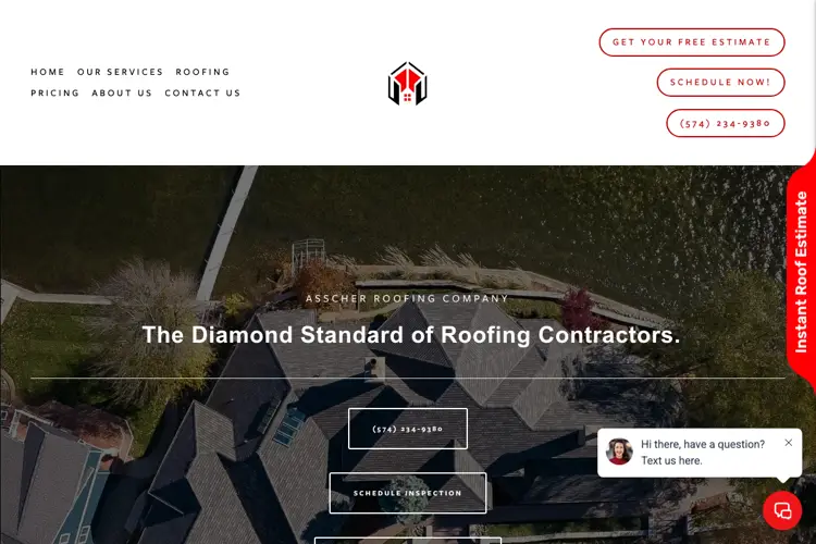 Asscher Roofing website homepage