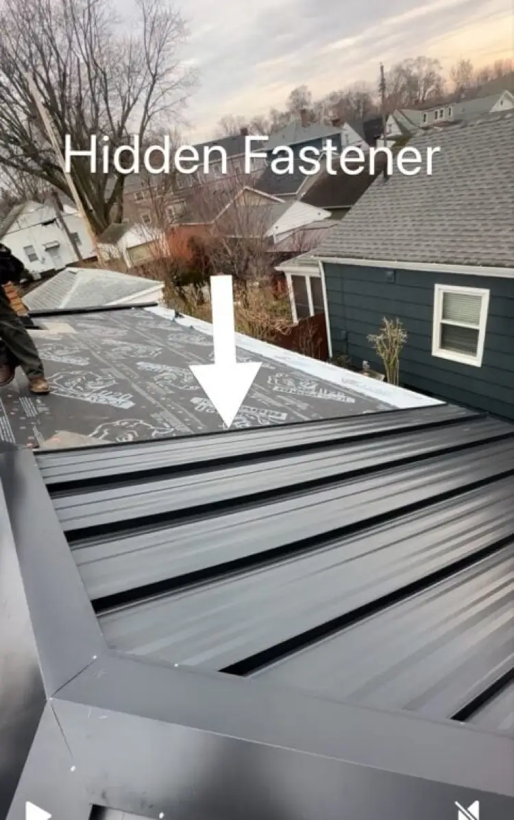 Standing seam metal roof installed on an Indiana home