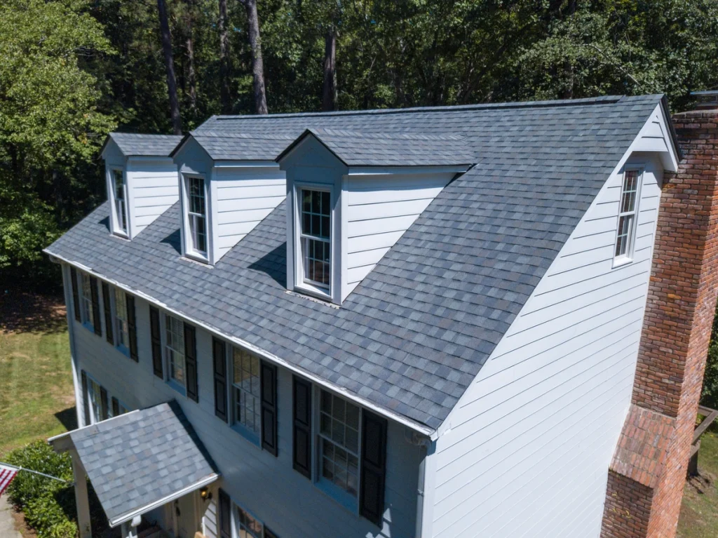 shingles hosue chimney roof