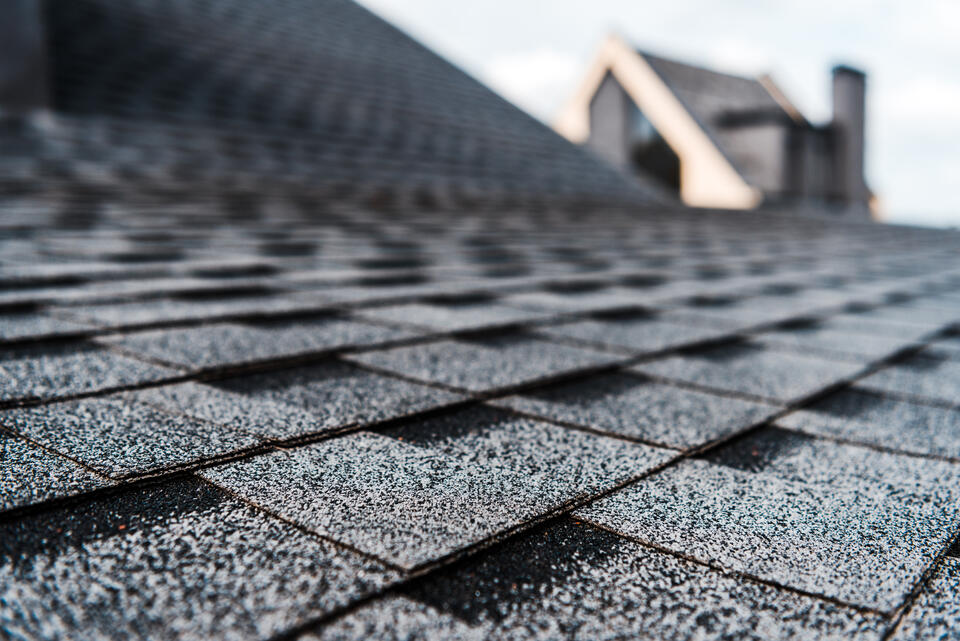 best roof shingles-close up of black roof shingles