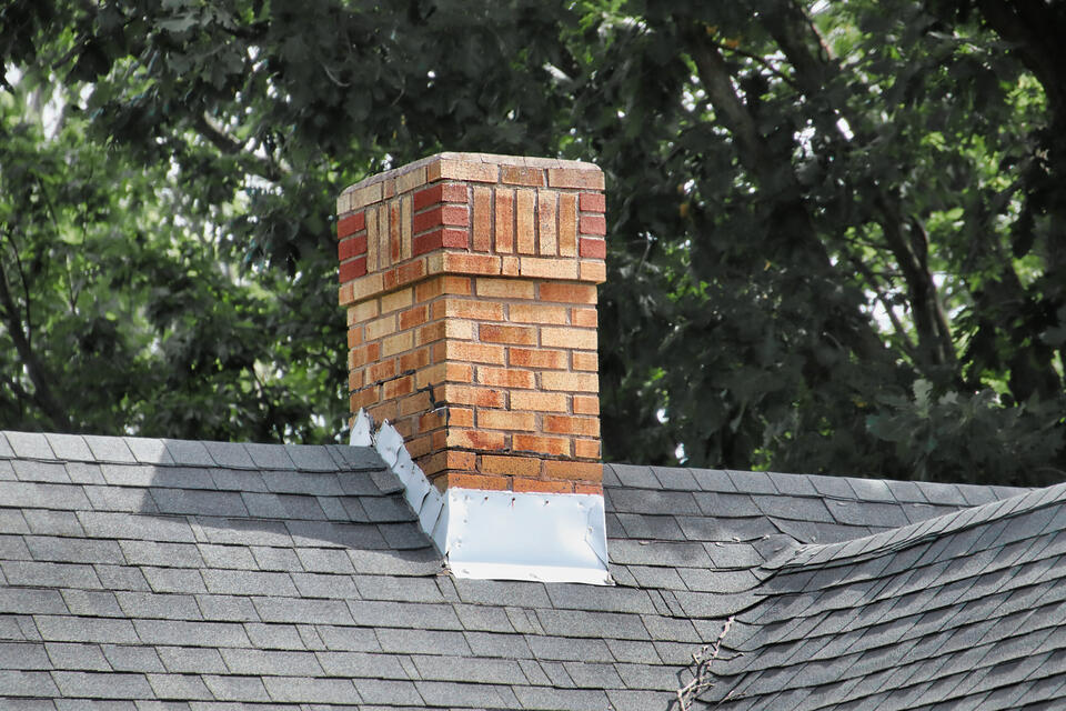 roof flashing-new chimney flashing on shingle roof