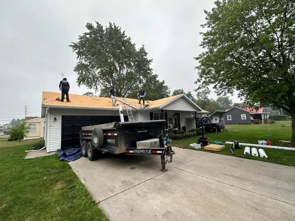 crew on roof-better way roofing-shipshewana