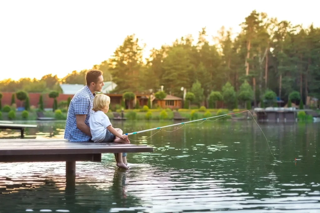 father and son fishing-better way roofing-shipshewana